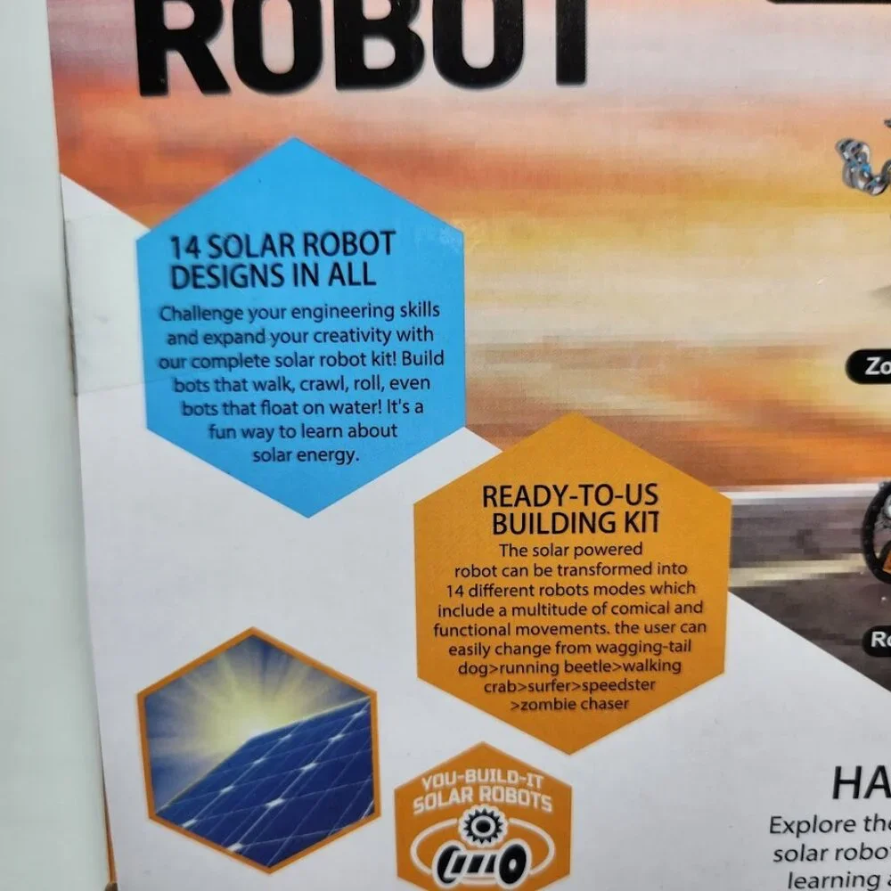 NEW 14-in-1 Solar Robot Kit Stem Projects Educational Science Toy Solar Power Bu